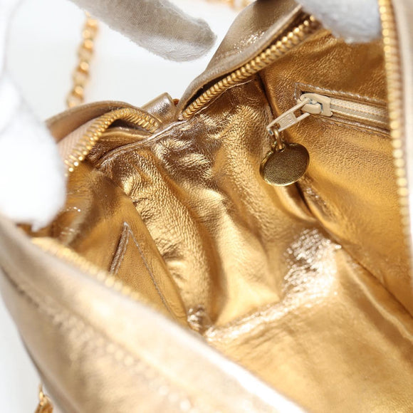 CHANEL Matelasse Chain Shoulder Bag Lamb Skin Red Gold CC Auth 134958V