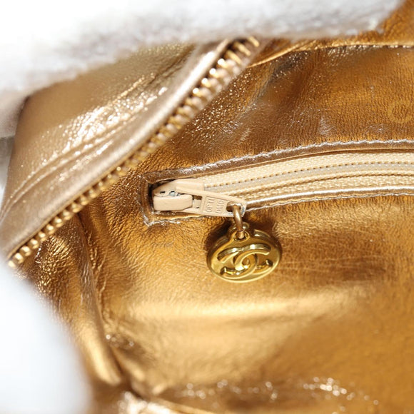 CHANEL Matelasse Chain Shoulder Bag Lamb Skin Red Gold CC Auth 134958V