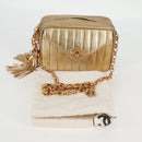 CHANEL Matelasse Chain Shoulder Bag Lamb Skin Red Gold CC Auth 134958V-12