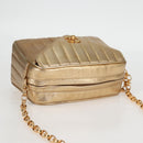 CHANEL Matelasse Chain Shoulder Bag Lamb Skin Red Gold CC Auth 134958V-6