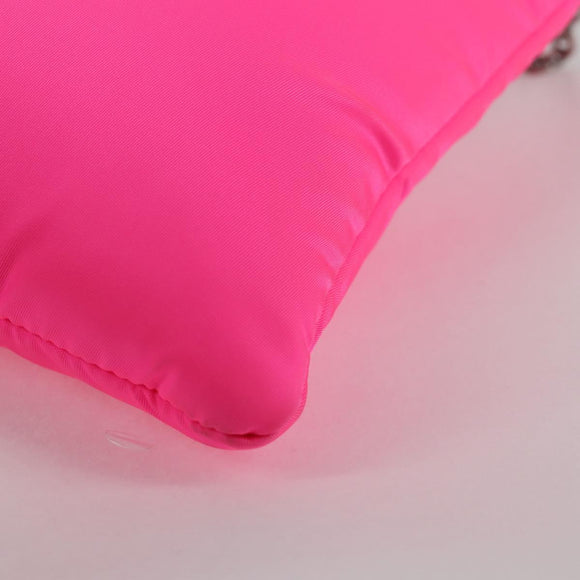 PRADA Chain Shoulder Bag Nylon Pink Silver Auth 134961M