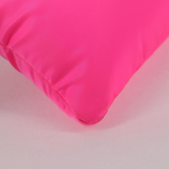 PRADA Chain Shoulder Bag Nylon Pink Silver Auth 134961M