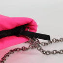 PRADA Chain Shoulder Bag Nylon Pink Silver Auth 134961M-9