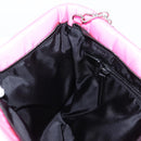 PRADA Chain Shoulder Bag Nylon Pink Silver Auth 134961M-21