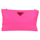 PRADA Chain Shoulder Bag Nylon Pink Silver Auth 134961M-13