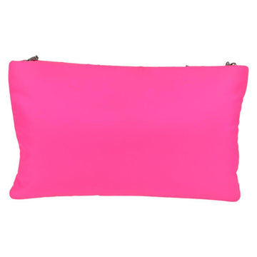 PRADA Chain Shoulder Bag Nylon Pink Silver Auth 134961M - 0