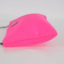PRADA Chain Shoulder Bag Nylon Pink Silver Auth 134961M-3