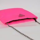 PRADA Chain Shoulder Bag Nylon Pink Silver Auth 134961M-6