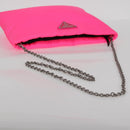 PRADA Chain Shoulder Bag Nylon Pink Silver Auth 134961M-7