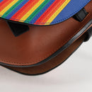 LOEWE Anagram Rainbow Gate Shoulder Bag Leather Brown Auth 134968M-16
