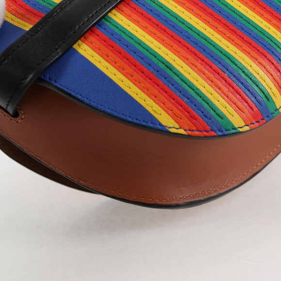 LOEWE Anagram Rainbow Gate Shoulder Bag Leather Brown Auth 134968M
