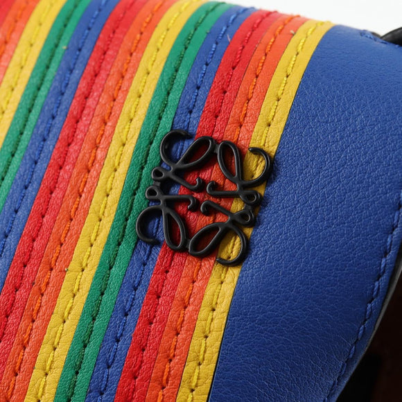 LOEWE Anagram Rainbow Gate Shoulder Bag Leather Brown Auth 134968M