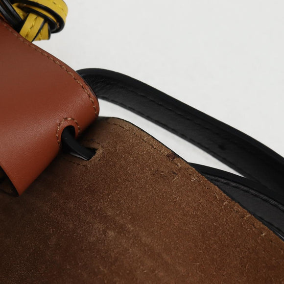 LOEWE Anagram Rainbow Gate Shoulder Bag Leather Brown Auth 134968M