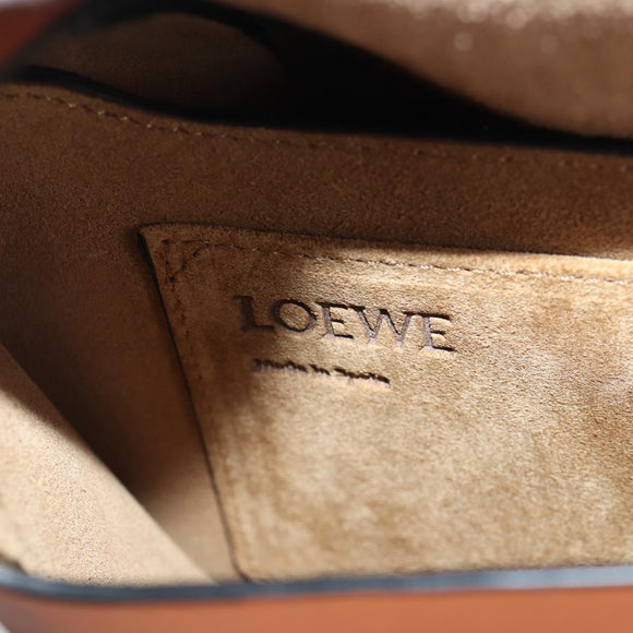 LOEWE Anagram Rainbow Gate Shoulder Bag Leather Brown Auth 134968SAM