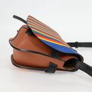 LOEWE Anagram Rainbow Gate Shoulder Bag Leather Brown Auth 134968M-4