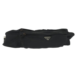 PRADA Waist bag Nylon Black Silver Auth 134983