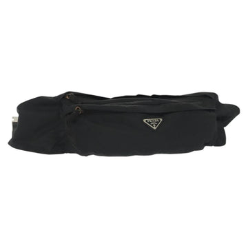 PRADA Waist bag Nylon Black Silver Auth 134983