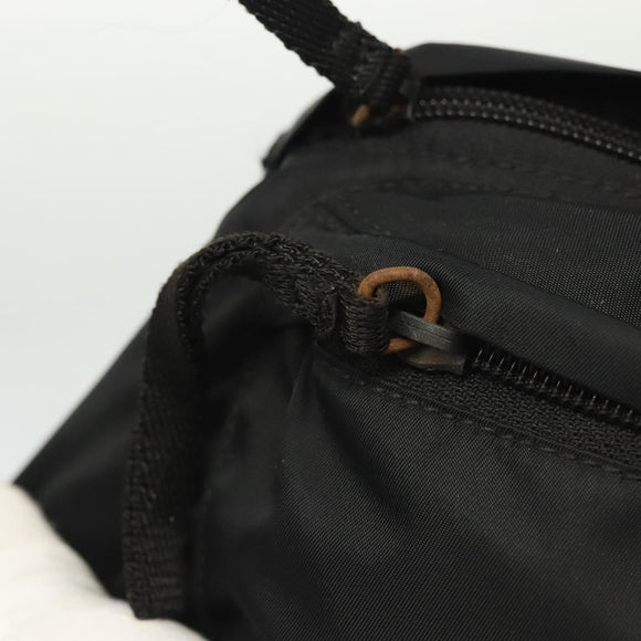 PRADA Waist bag Nylon Black Silver Auth 134983