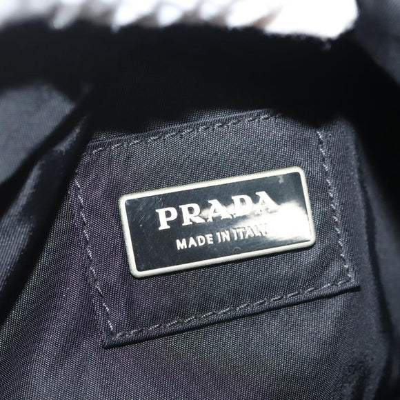 PRADA Waist bag Nylon Black Silver Auth 134983