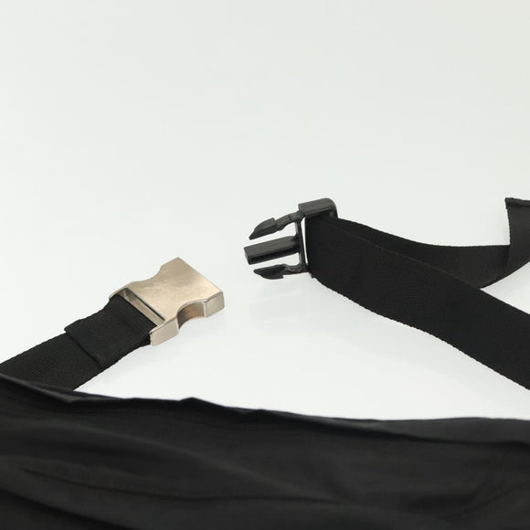 PRADA Waist bag Nylon Black Silver Auth 134983