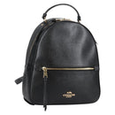 Coach Backpack Leather Gold Black Auth 134985-1