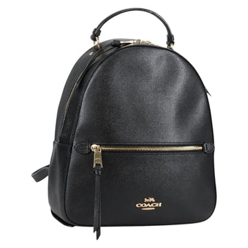 Coach Backpack Leather Gold Black Auth 134985