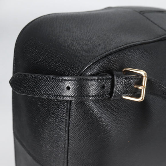 Coach Backpack Leather Gold Black Auth 134985