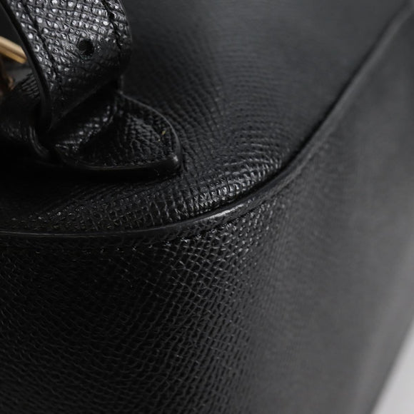 Coach Backpack Leather Gold Black Auth 134985