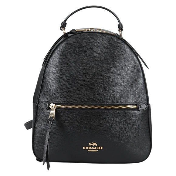 Coach Backpack Leather Gold Black Auth 134985
