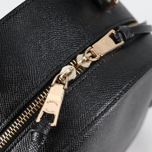 Coach Backpack Leather Gold Black Auth 134985