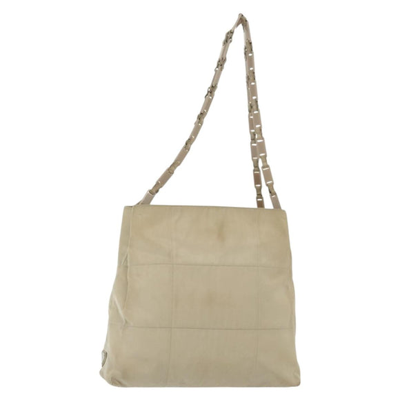PRADA Shoulder Bag Nylon Beige Auth 134987