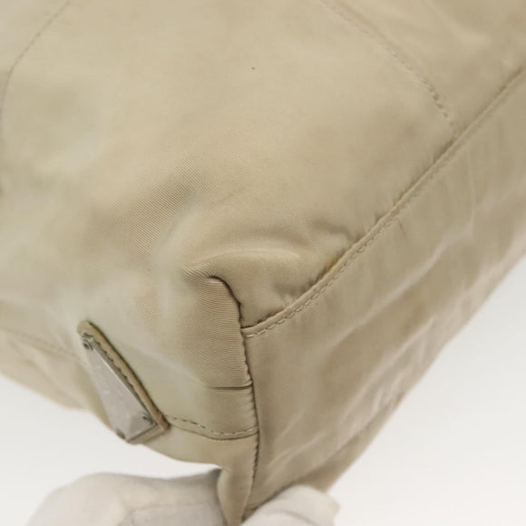 PRADA Shoulder Bag Nylon Beige Auth 134987