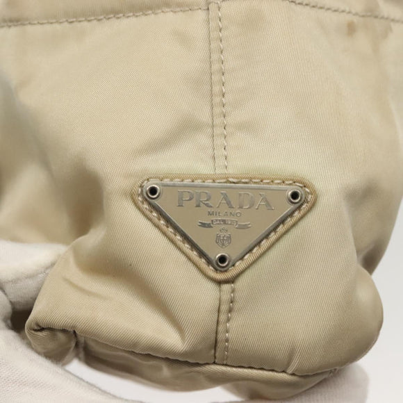PRADA Shoulder Bag Nylon Beige Auth 134987