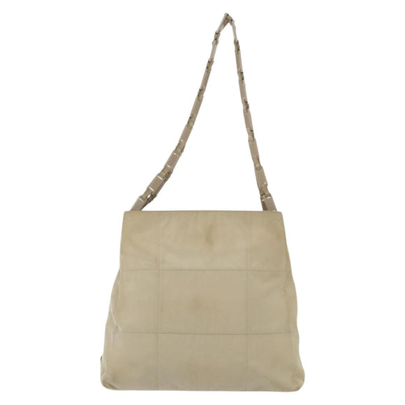 PRADA Shoulder Bag Nylon Beige Auth 134987