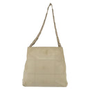 PRADA Shoulder Bag Nylon Beige Auth 134987-13