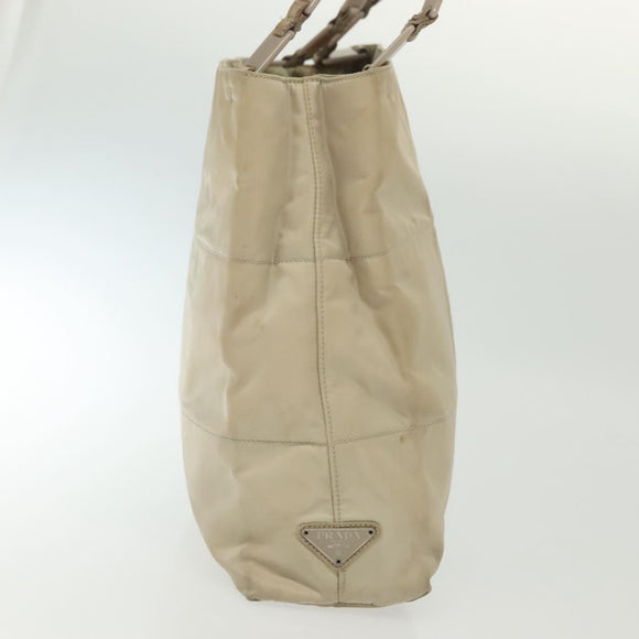 PRADA Shoulder Bag Nylon Beige Auth 134987