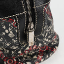 CHANEL Coco Travel Boston Bag PVC Black Silver CC Auth 134999V-10
