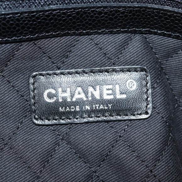 CHANEL Coco Travel Boston Bag PVC Black Silver CC Auth 134999V