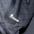 CHANEL Coco Travel Boston Bag PVC Black Silver CC Auth 134999V-20