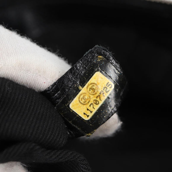 CHANEL Coco Travel Boston Bag PVC Black Silver CC Auth 134999A