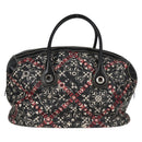 CHANEL Coco Travel Boston Bag PVC Black Silver CC Auth 134999V-2