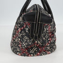CHANEL Coco Travel Boston Bag PVC Black Silver CC Auth 134999V-3