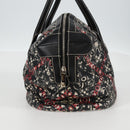 CHANEL Coco Travel Boston Bag PVC Black Silver CC Auth 134999V-4
