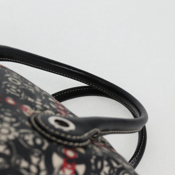 CHANEL Coco Travel Boston Bag PVC Black Silver CC Auth 134999A