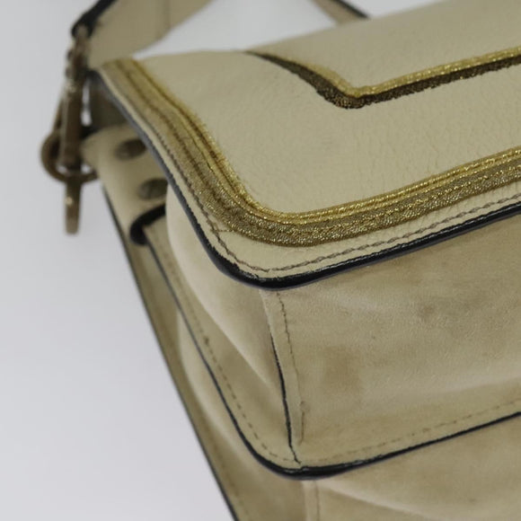 ETRO Rainbow Bag Shoulder Bag Leather Beige Auth 135001