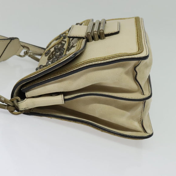 ETRO Rainbow Bag Shoulder Bag Leather Beige Auth 135001