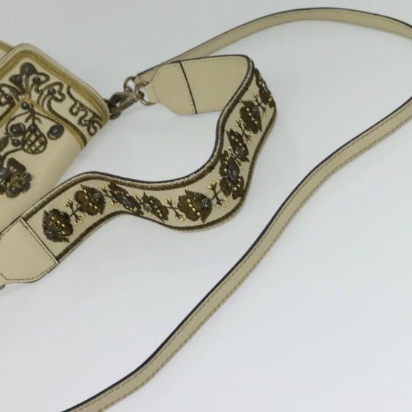 ETRO Rainbow Bag Shoulder Bag Leather Beige Auth 135001