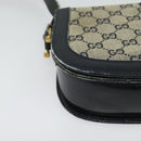 GUCCI GG Canvas Sherry Line Shoulder Bag Navy Gold Red Auth 135003-9