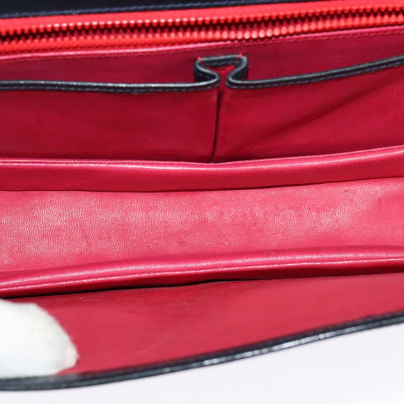 GUCCI GG Canvas Sherry Line Shoulder Bag Navy Gold Red Auth 135003