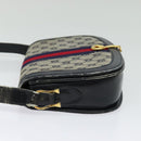 GUCCI GG Canvas Sherry Line Shoulder Bag Navy Gold Red Auth 135003-3